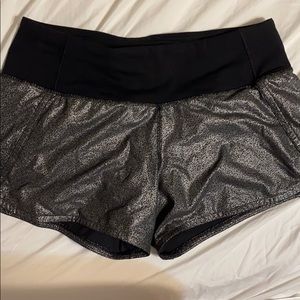 metallic lulu lemon shorts!!!